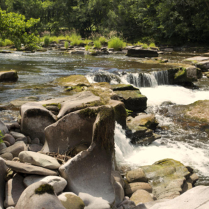 The rocky River Usk in South Wales