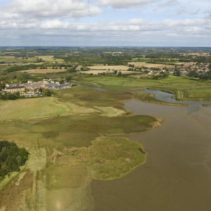 An aerial photo of Snape Maltings in Suffolk