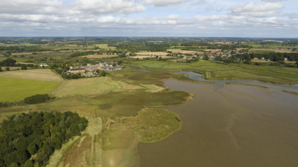 An aerial photo of Snape Maltings in Suffolk