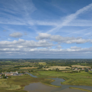 An aerial photo of Snape Maltings in Suffolk