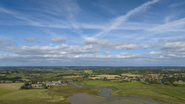 An aerial photo of Snape Maltings in Suffolk