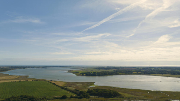 Coastal mudflats on the River Alde estuary near Orford in Suffolk