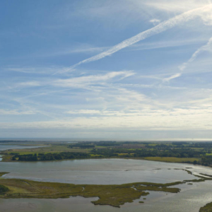 Coastal mudflats on the River Alde estuary near Orford in Suffolk