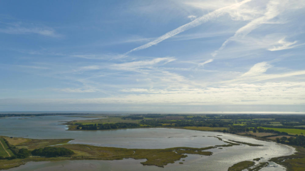 Coastal mudflats on the River Alde estuary near Orford in Suffolk