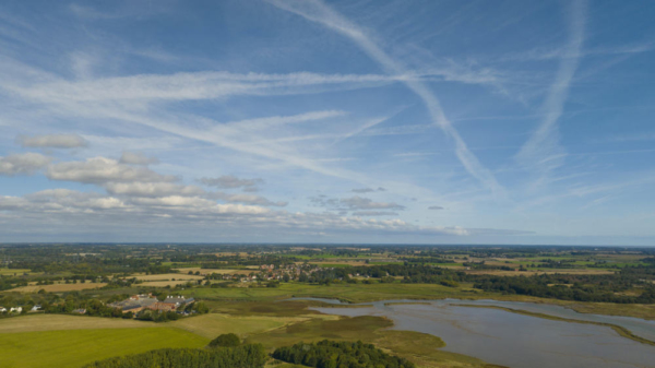 An aerial photo of Snape Maltings in Suffolk