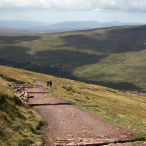 Walking on Pen-Y-Fan in the Brecon Beacons in South Wales