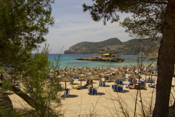 A view of the beach at Port de Mar, Majorca